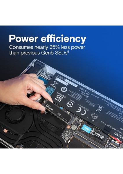P510 2tb Pcıe Gen5 Nvme 2280 M.2 SSD CT2000P510SSD8 (10000-8700 Mbs) modelleri