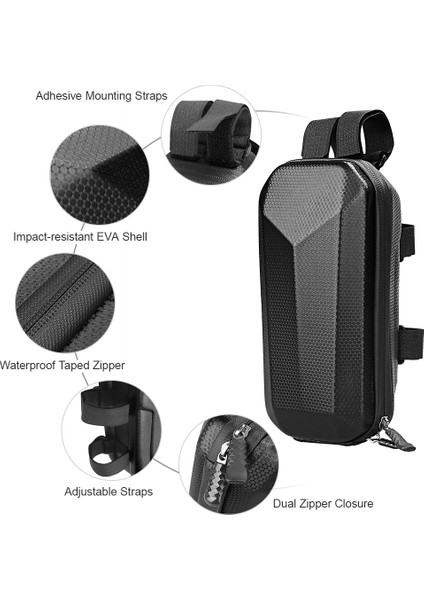 Tip 1 Stili 1.5l Scooter Direksiyon Çantası Su Geçirmez Sert Kabuk Bisiklet Askı Çantası Eva Elektrikli Scooter Katlanabilir Bisiklet Depolama Çantası (Yurt Dışından)