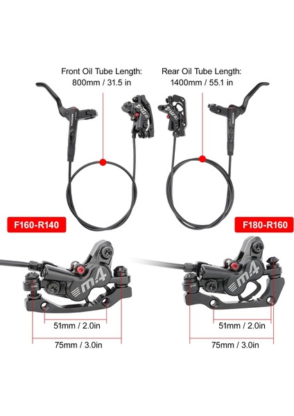 Sol Arka Stil Dağ Bisikleti Disk Fren Seti Tons Mtb Hidrolik Frenler 4 Piston Yağ Basınçlı Kaliperler Am Enduro E4 Zee (Yurt Dışından) modelleri