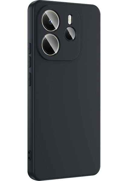 Xiaomi Redmi Note 14 Uyumlu Kılıf Lansman Içi Kadife Siyah + Ekran Koruyucu