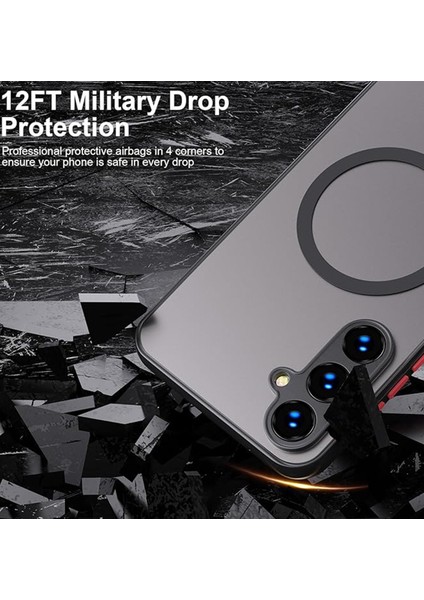 Samsung Galaxy A56 Kılıf Magsafe Mıknatıslı 3D Kamera Korumalı Kenarları Renkli Arkası Mat Şeffaf Silikon