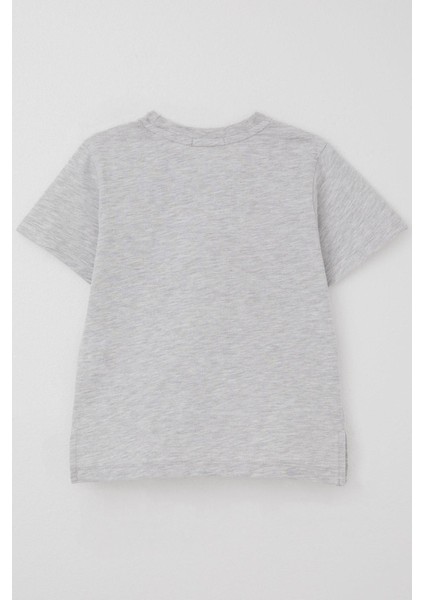 Erkek Çocuk Tişört Cool Yazı Armalı Cepli 1.5-5 Yaş, Açık Gri Melanj fiyatları