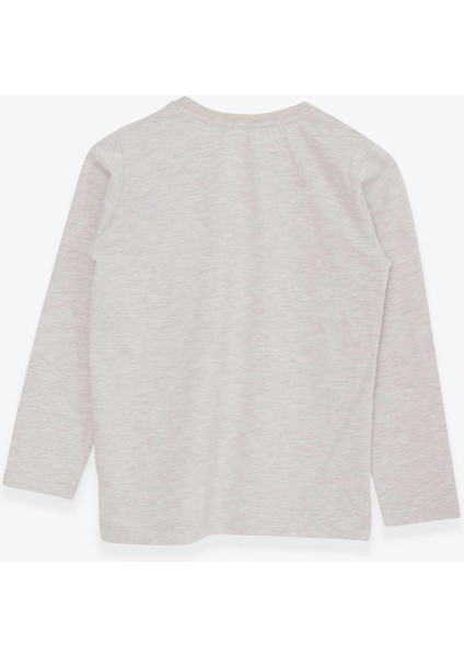 Erkek Çocuk Uzun Kollu Tişört Cepli 4-8 Yaş, Bej Melanj indirimleri