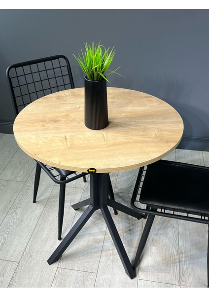 Nisa Yuvarlak Mutfak Masa Yemek Masa Balkon Masa Metal Siyah Ayaklı 70 cm fiyatları