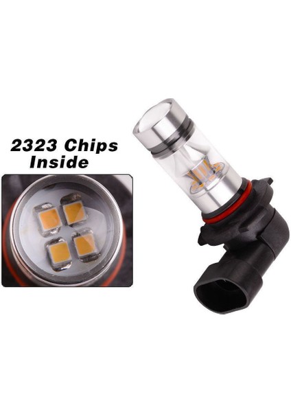 2x 9005 Hb3 6000K 100W 2323 LED Projektör Sis Sürüş Ampulleri Beyaz (Yurt Dışından)