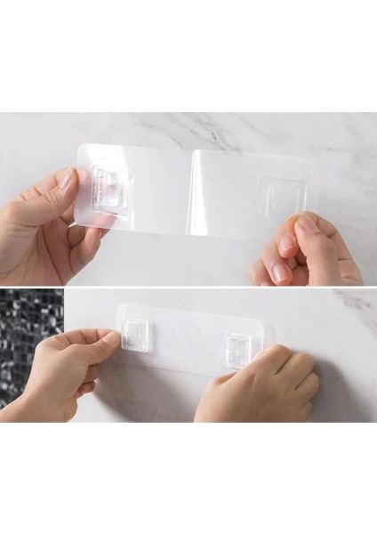 Homenıva Yapışkanlı 2’li Banyo Rafı, 2'li Banyo Düzenleyici, Duş Rafı Organizer Şampuanlık, Plastik