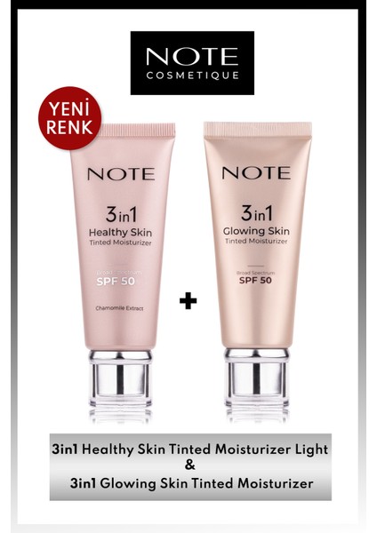 3 In 1 Healthy Skin Light Ton Eşitleyici & 3 In 1 Glowing Skin Tinted Işıltılı 50 Spf Makyaj Seti