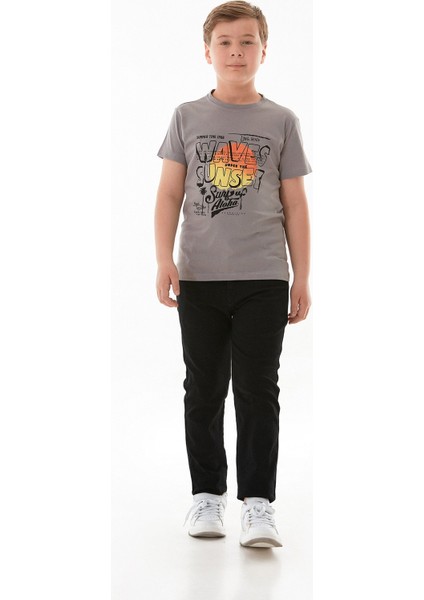 %100 Pamuk Waves Sunset Baskılı Erkek Çocuk Tişört indirimleri