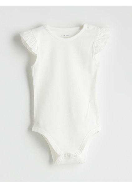 Bisiklet Yaka Basic Kız Bebek Çıtçıtlı Bodysuit (S5)