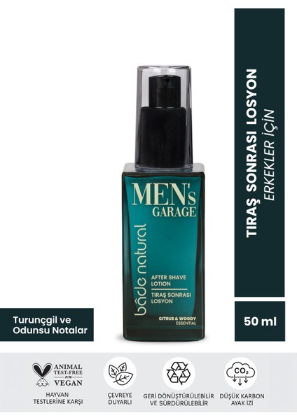 Men's Garage Tıraş Sonrası Losyon Ferahlatıcı ve Yatıştırıcı 50 ml