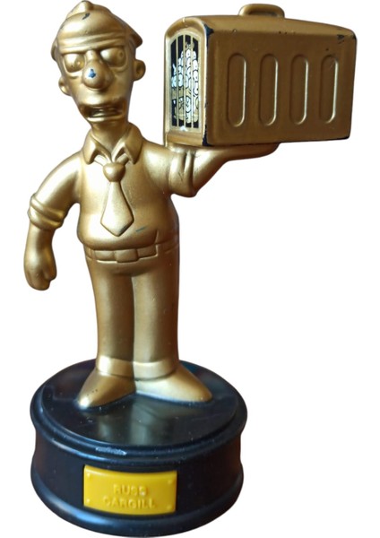 Vintage The Simpsons Orijinal Gold Seri & Russ Cargıll Figür 12 cm
