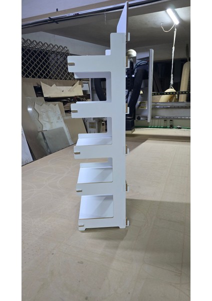 5 Gözlü, Geçmeli Mdf Lam Raf Standı - 35 x 110 x 28 cm - Demonte, Kolay Kurulum - Ev, Ofis, Mağaza fiyatları