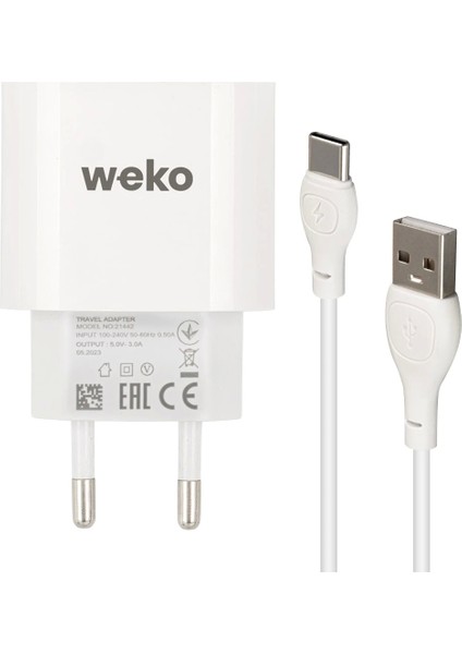 WK-21442 Pdu Qc 3.0 Amper Şarj Başlık Adaptörü + Type-C Kablo (No:1) (5047)