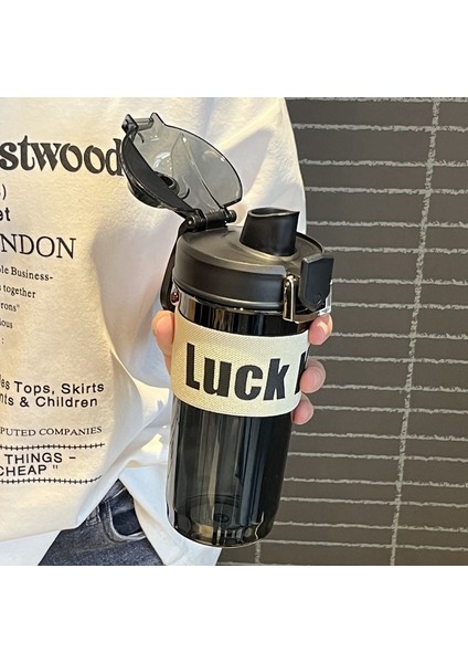 Çanta Seçimi Düz Renk Su Bardağı Pipetli Bardak Açık Taşınabilir Plastik Bardak (Yurt Dışından)