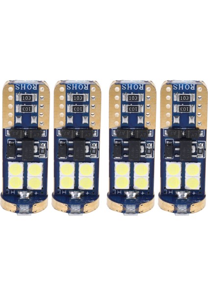 T10 168 LED Araba Ampul 4 Adet 194 W5W 12-Smd 3030 Yonga Seti LED Ampuller Canbus Araba Iç Dome Harita Kapı Nezaket Plaka Işıkları Beyaz Cb T10-12SMD-3030 (Yurt Dışından)
