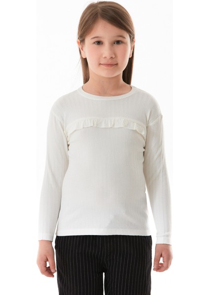 Fitilli Likralı Önü Fırfırlı Kız Çocuk Body