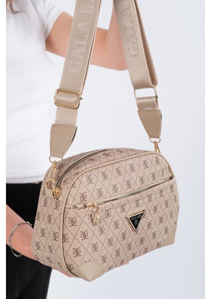 Kadın Monogram Desenli Uzun Askılı Çapraz Omuz Çantası - Kahverengi – Newpolo228