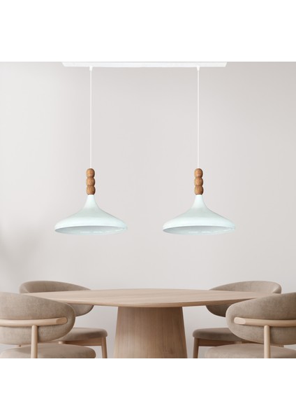 Ikili Champion Beyaz Iç Beyaz Sarkıt Lamba Yemek Masası Oturma Odası Mutfak Salon Otel Café