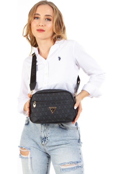 Kadın Monogram Desenli Uzun Askılı Çapraz Omuz Çantası - Kahverengi – Newpolo228