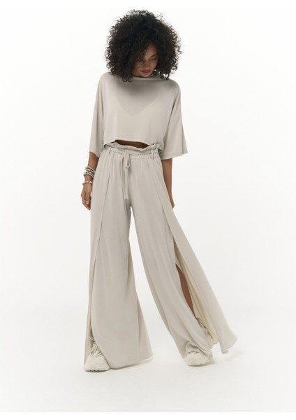 Nell Bej Crop T-Shirt Pantolon Takım fırsatları