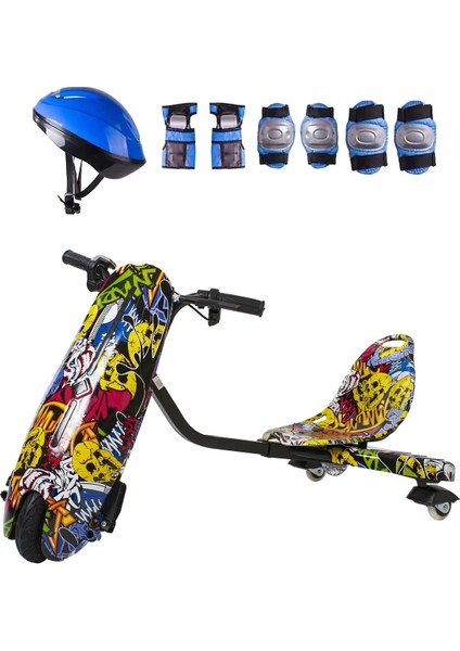 Drift Car Street Dance Elektrikli Kaykay Scooter Litium Bataryalı Drift Kart Kask Dizlik Seti Hediye