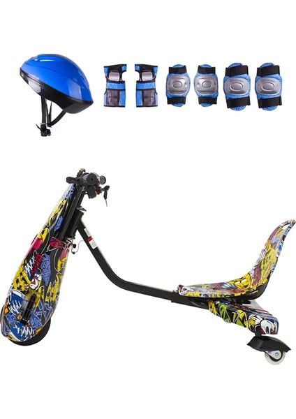 Drift Car Street Dance Elektrikli Kaykay Scooter Litium Bataryalı Drift Kart Kask Dizlik Seti Hediye
