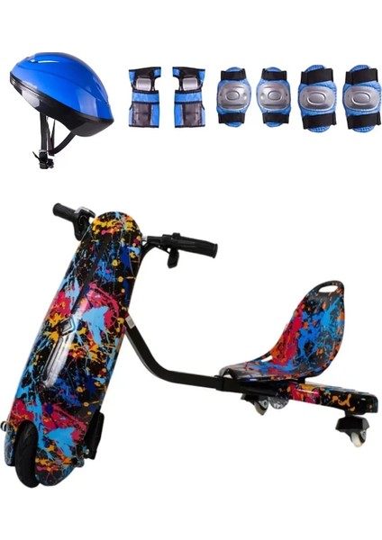 Drift Car Street Dance Elektrikli Kaykay Scooter Litium Bataryalı Drift Kart Kask Dizlik Seti Hediye
