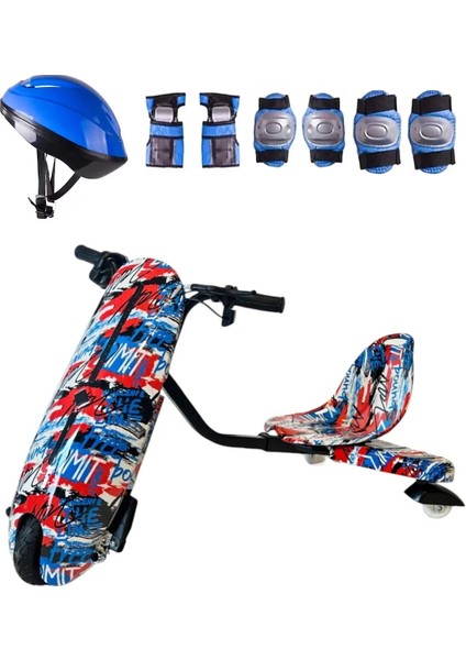 Drift Car Street Dance Elektrikli Kaykay Scooter Litium Bataryalı Drift Kart Kask Dizlik Seti Hediye