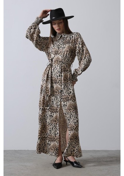 Leopar Desenli Gipeli Elbise - Leopar Yeni!!!