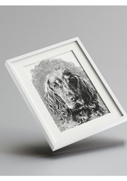 Patili Dostunuza Özel Karakalem Çizim Dijital Çerçeveli - Kedi & Köpek fiyatları