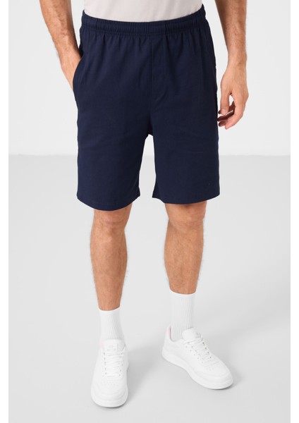 Lacivert Standart Fit Dokuma Hafif Esnek Chino Erkek Şort - 81292