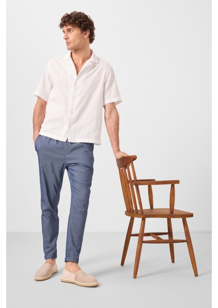 Kot Lacivert Standart Fit Dokuma Hafif Esnek Chino Erkek Pantolon - 82178