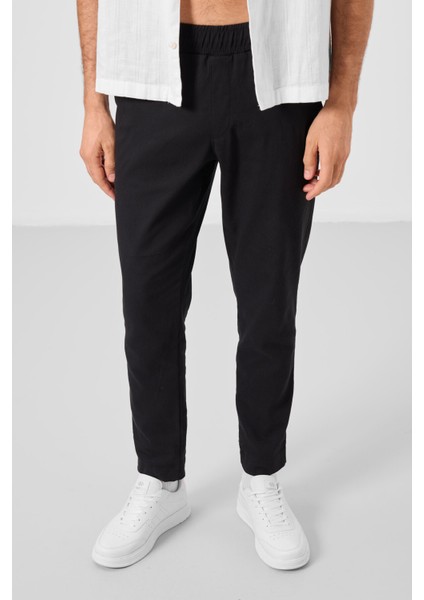 Siyah Standart Fit Dokuma Hafif Esnek Chino Erkek Pantolon - 82177 fiyatları