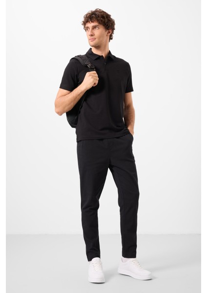 Siyah Standart Fit Dokuma Hafif Esnek Chino Erkek Pantolon - 82180