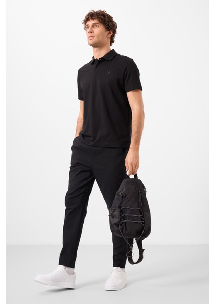 Siyah Standart Fit Dokuma Hafif Esnek Chino Erkek Pantolon - 82180