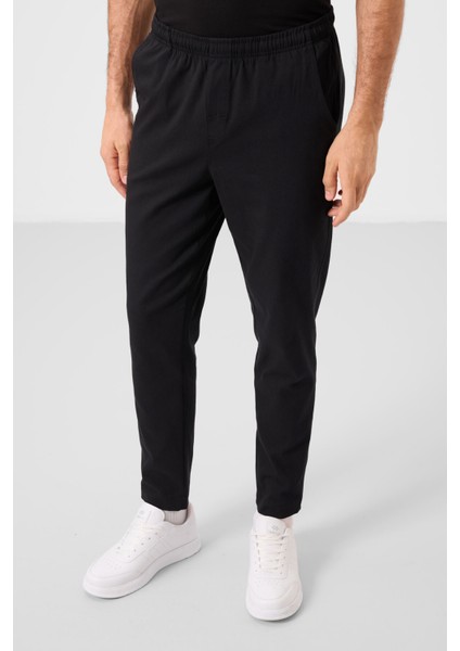 Siyah Standart Fit Dokuma Hafif Esnek Chino Erkek Pantolon - 82180