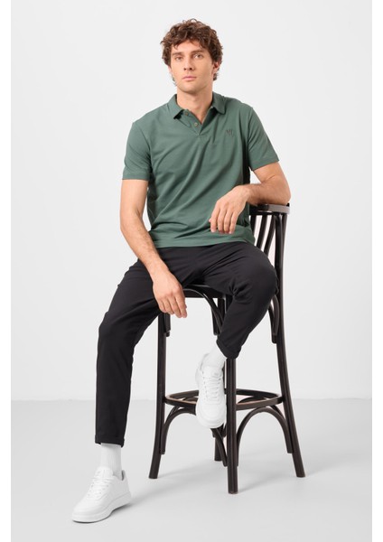 Siyah Standart Fit Dokuma Hafif Esnek Chino Erkek Pantolon - 82178