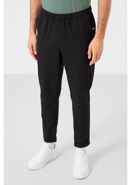 Siyah Standart Fit Dokuma Hafif Esnek Chino Erkek Pantolon - 82178