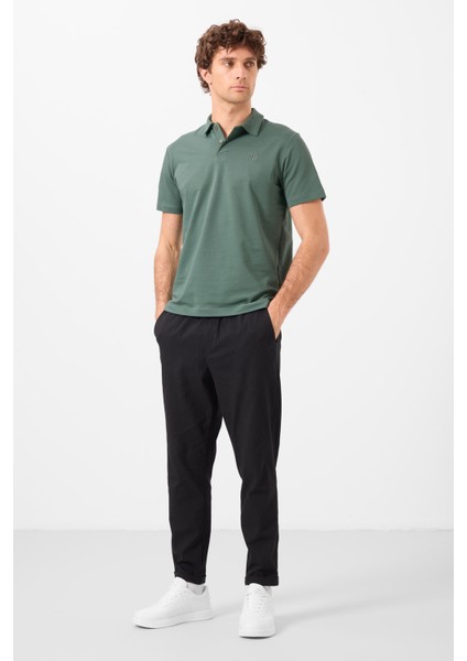 Siyah Standart Fit Dokuma Hafif Esnek Chino Erkek Pantolon - 82178