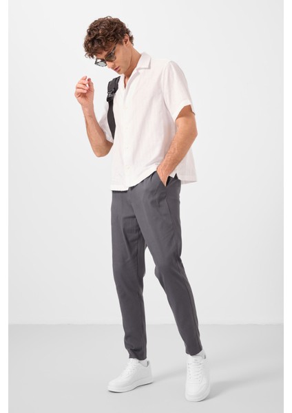 Antrasit Standart Fit Dokuma Hafif Esnek Chino Erkek Pantolon - 82177 fırsatları