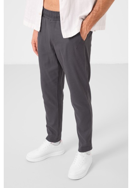 Antrasit Standart Fit Dokuma Hafif Esnek Chino Erkek Pantolon - 82177 indirimleri