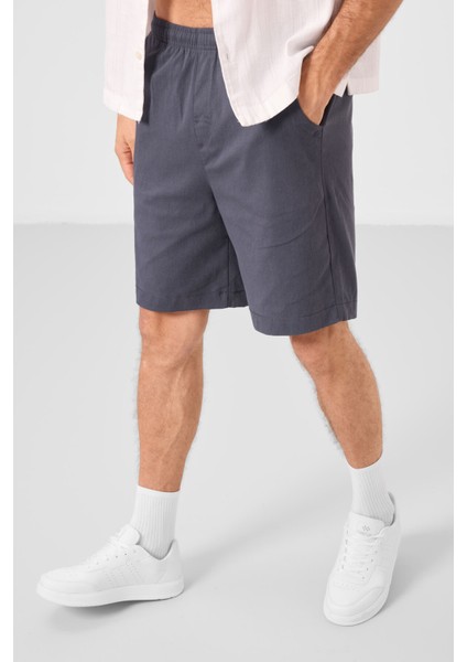Gri Standart Fit Dokuma Hafif Esnek Chino Erkek Şort - 81293