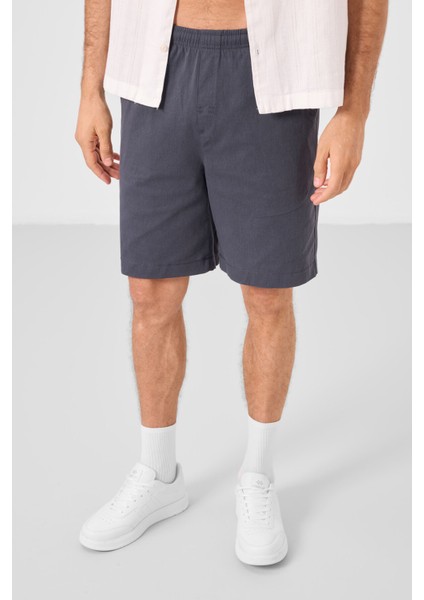 Gri Standart Fit Dokuma Hafif Esnek Chino Erkek Şort - 81293