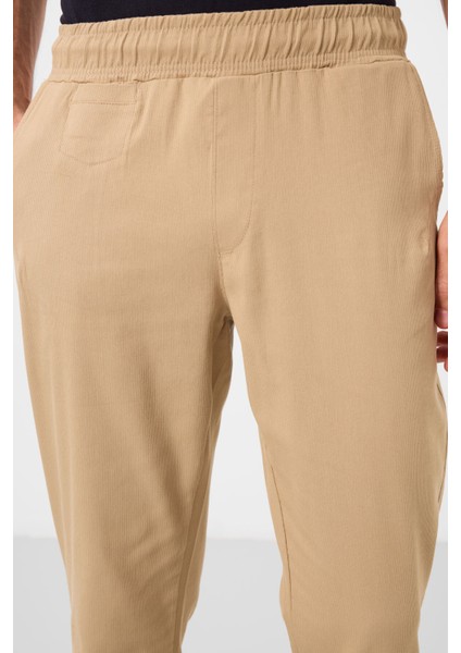 Koyu Bej Standart Fit Dokuma Hafif Esnek Chino Erkek Pantolon - 82177