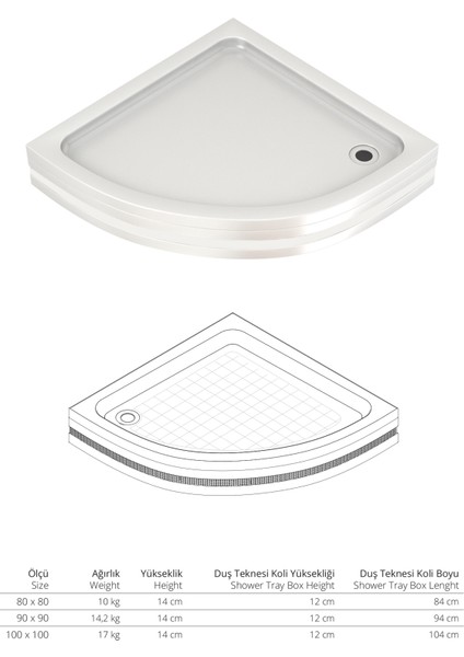Magna Oval 80 x 80 Duş Teknesi fiyatları