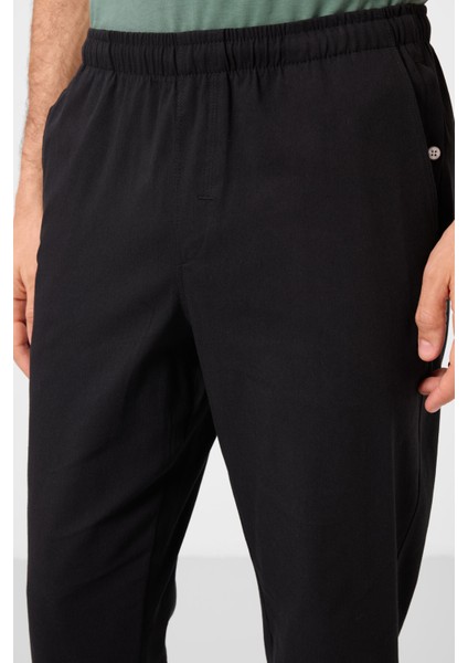 Siyah Standart Fit Dokuma Hafif Esnek Chino Erkek Pantolon - 82178