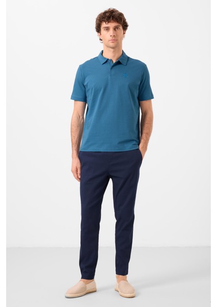 Lacivert Standart Fit Dokuma Hafif Esnek Chino Erkek Pantolon - 82179