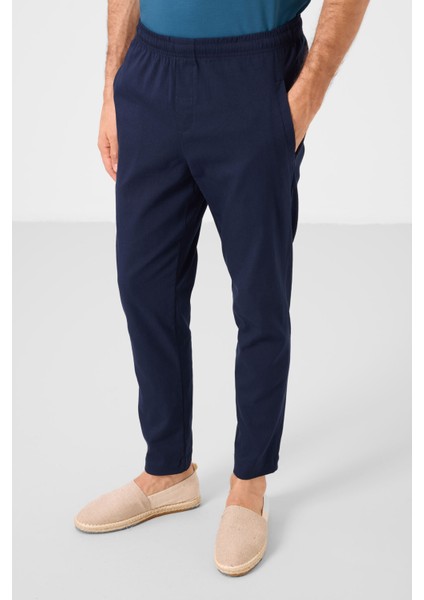 Lacivert Standart Fit Dokuma Hafif Esnek Chino Erkek Pantolon - 82179
