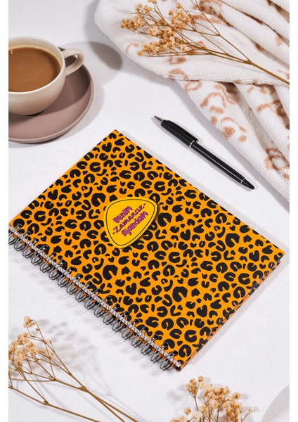 Benim Ajandam Leopar Desenli Zamansız Ajanda 17x24 cm Spiral Bağlantılı modelleri