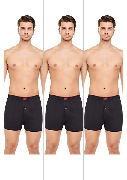 Erkek Rahat ve Konforlu Havlu Bel Pamuklu Düğmeli Boxer 3'lü Paket fiyatları